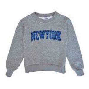 Lola + The Boys Gray "New York" bedazzled sweatshirt size 10